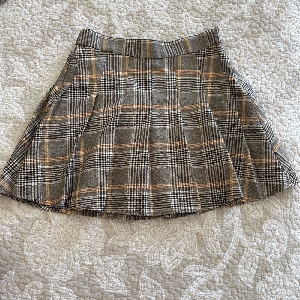 Garage Pleated Tartan Mini Skirt